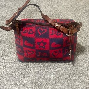 Dooney & Bourke Red and Blue Heart Star Shoulder Bag